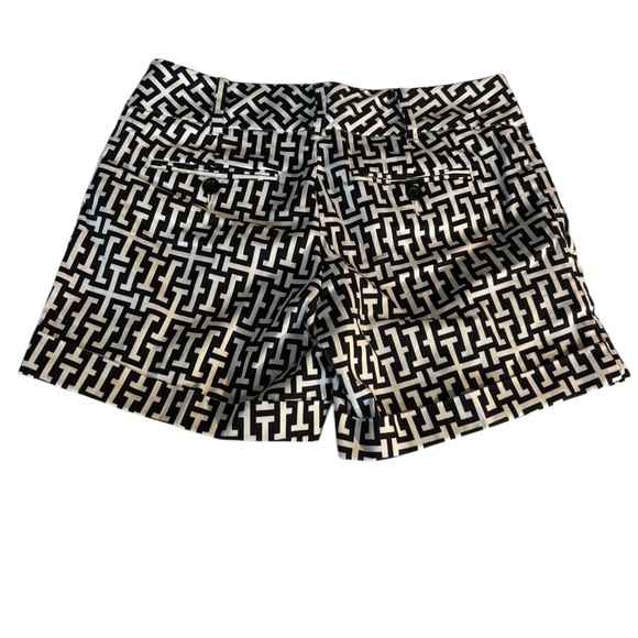 INC International Concepts Black & White Patterned Cuffed Midrise Chino Shorts 2 - Picture 3 of 16